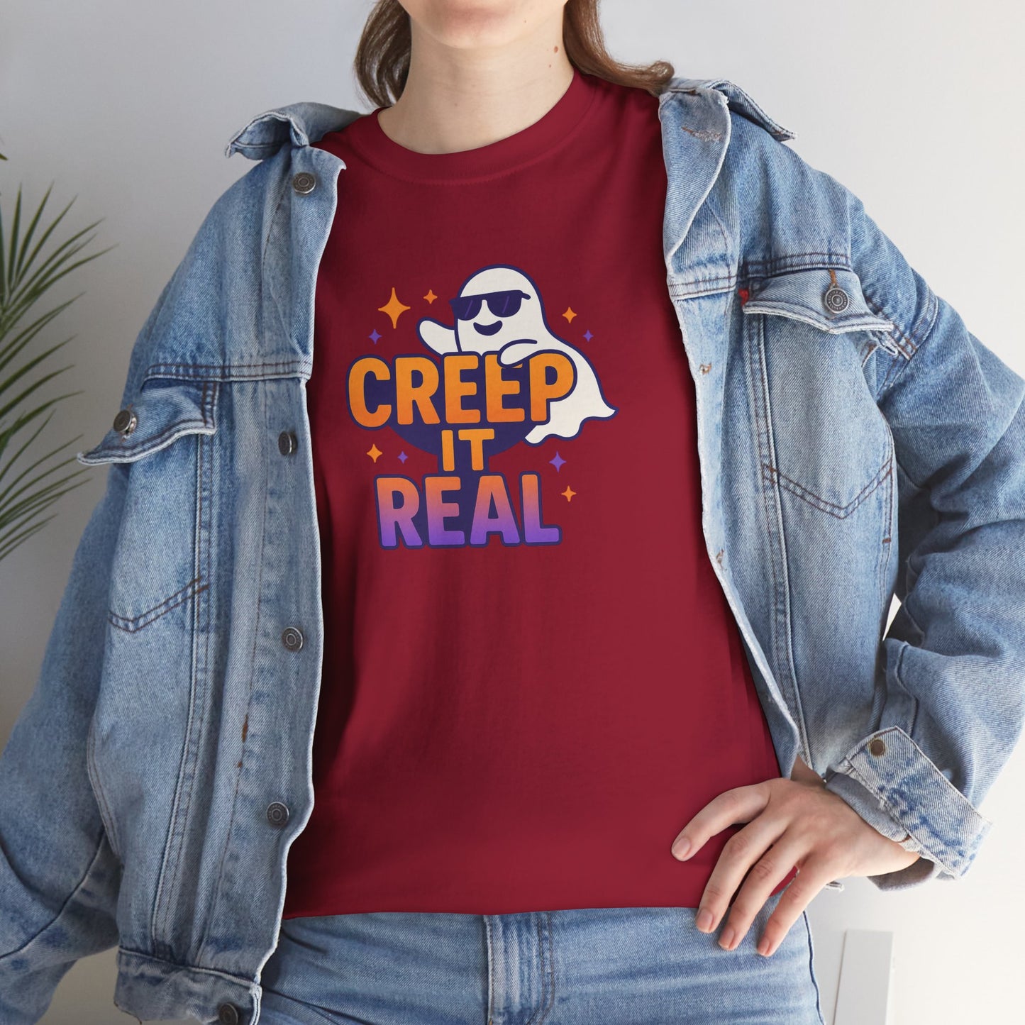"Creep It Real" Halloween Humor Unisex Graphic Shirt, Ghost Lover Gift, Spooky Season Apparel, Funny Halloween T-Shirt