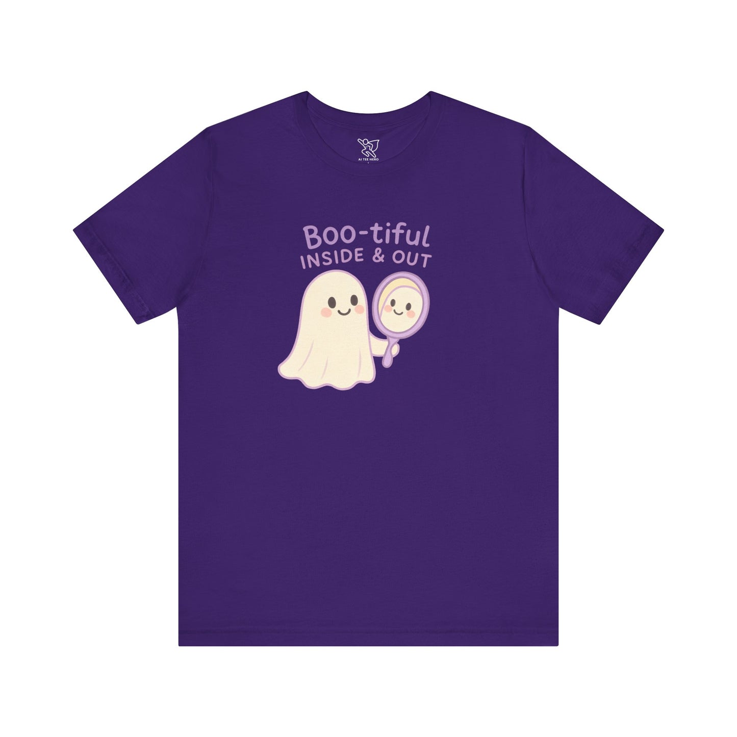 "Boo-tiful Inside Out" Ghost Tee, Cute Halloween Shirt, Unisex Short Sleeve T-Shirt, Fall Apparel, Spooky Vibes, Gift for Halloween Lovers