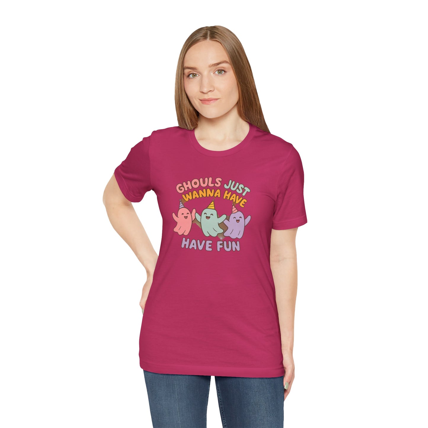 "Ghouls Just Wanna Have Fun" T-Shirt for Halloween, Unisex Graphic Shirt, Cute Ghosts Tee, Casual Wear, Gift for Friends