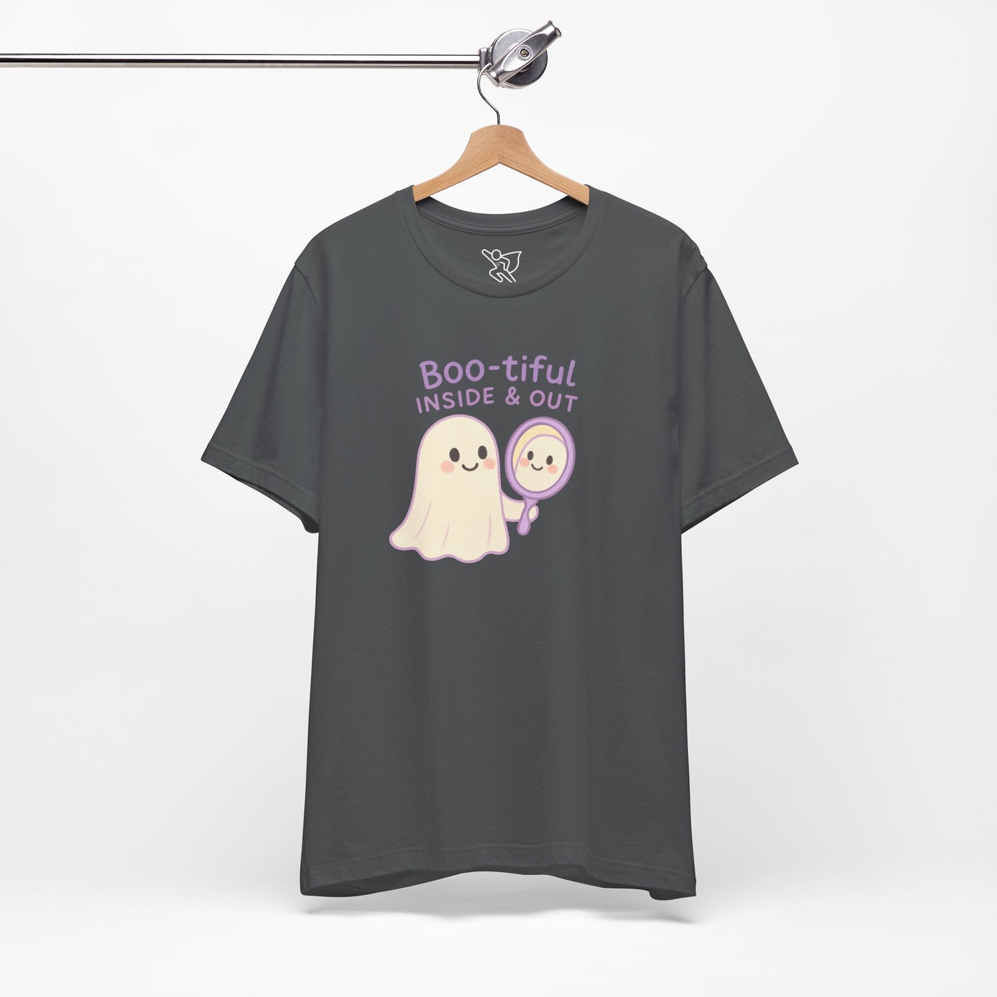 "Boo-tiful Inside Out" Ghost Tee, Cute Halloween Shirt, Unisex Short Sleeve T-Shirt, Fall Apparel, Spooky Vibes, Gift for Halloween Lovers