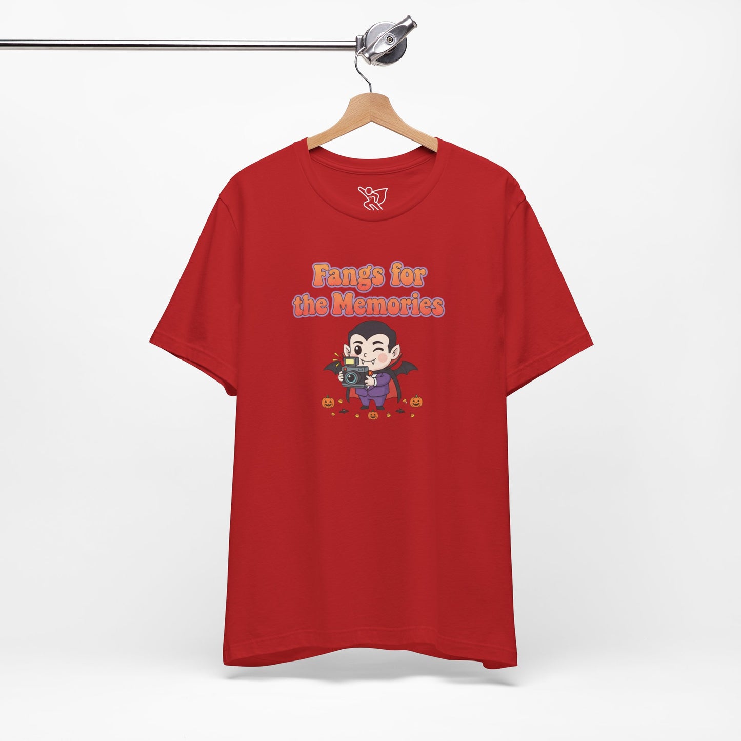 "Fangs for the Memories" Unisex Short Sleeve Shirt, Casual Halloween Outfit, Gift for Spooky Season, Halloween Shirt
