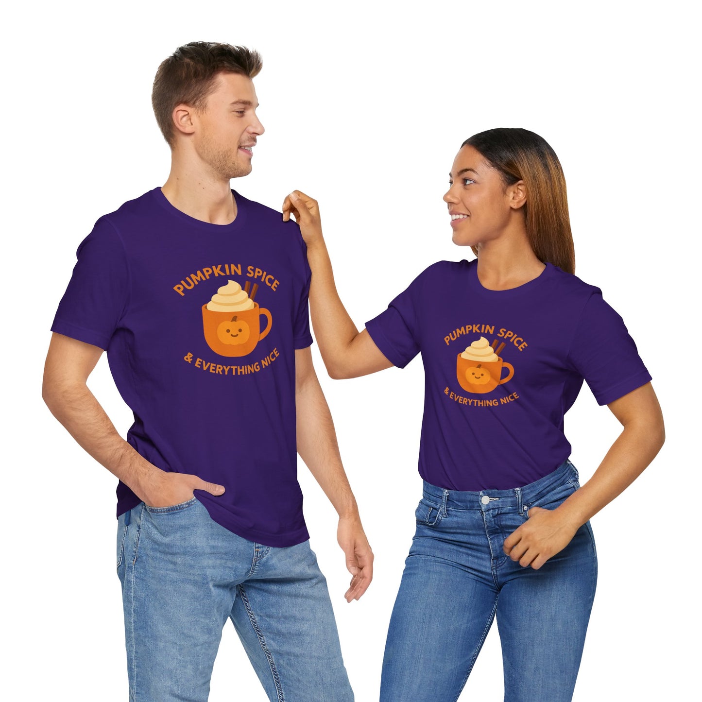 "Pumpkin Spice & Everything Nice" Fall T-Shirt, Autumn Fashion, Cozy Casual Wear, Pumpkin Lovers Gift, Seasonal Apparel