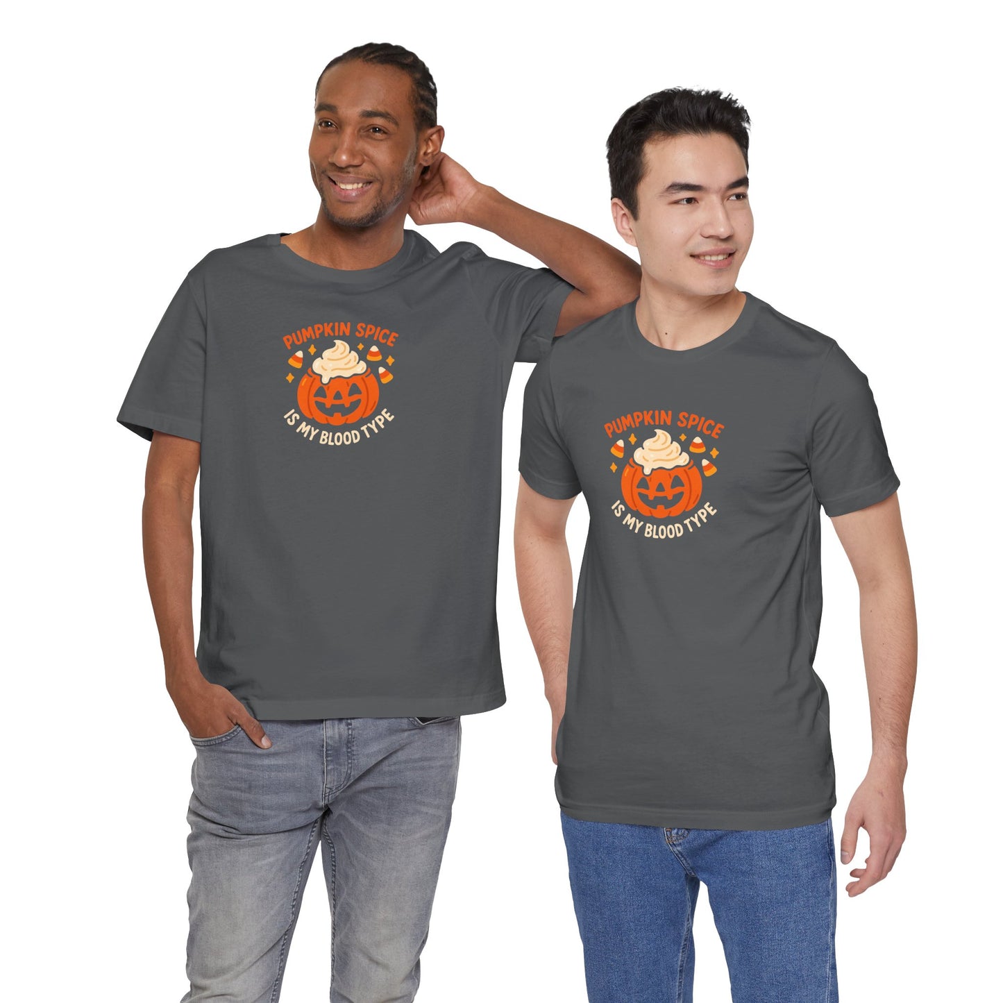 "Pumpkin Spice is My Blood Type" Short Sleeve Tee Fall Fashion, Halloween Shirt, Coffee Lover Gift, Autumn Wardrobe, Seasonal Tee