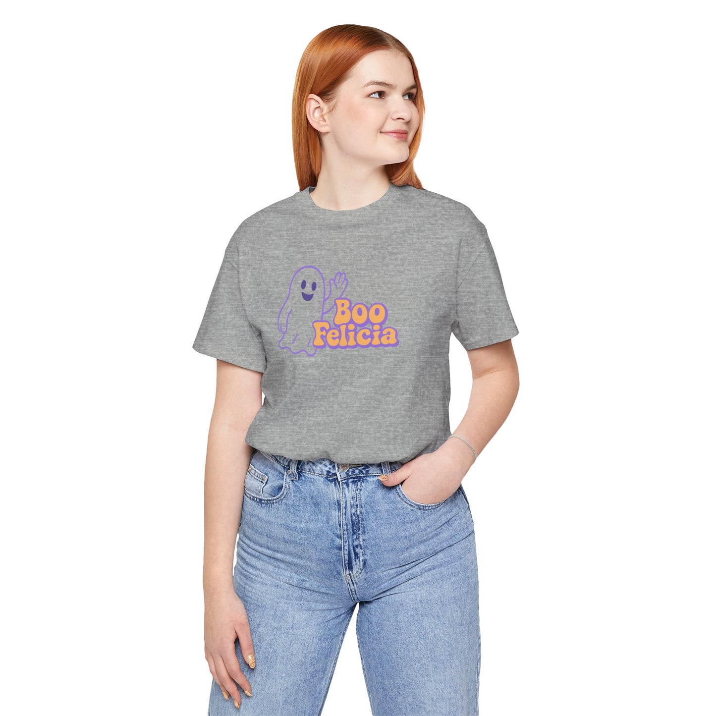"Boo Felicia Ghost" Unisex Halloween T-Shirt, Spooky Apparel, Fun Gift, Casual Wear, Holiday Shirt