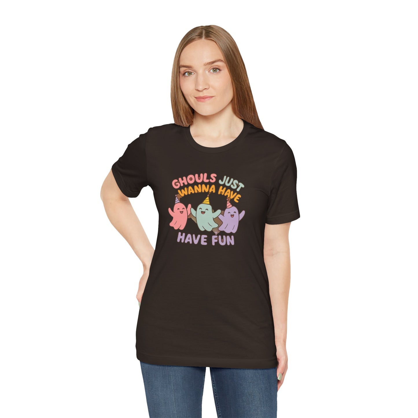 "Ghouls Just Wanna Have Fun" T-Shirt for Halloween, Unisex Graphic Shirt, Cute Ghosts Tee, Casual Wear, Gift for Friends