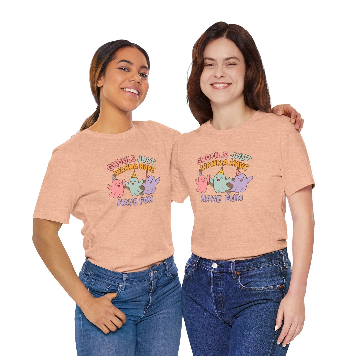 "Ghouls Just Wanna Have Fun" T-Shirt for Halloween, Unisex Graphic Shirt, Cute Ghosts Tee, Casual Wear, Gift for Friends