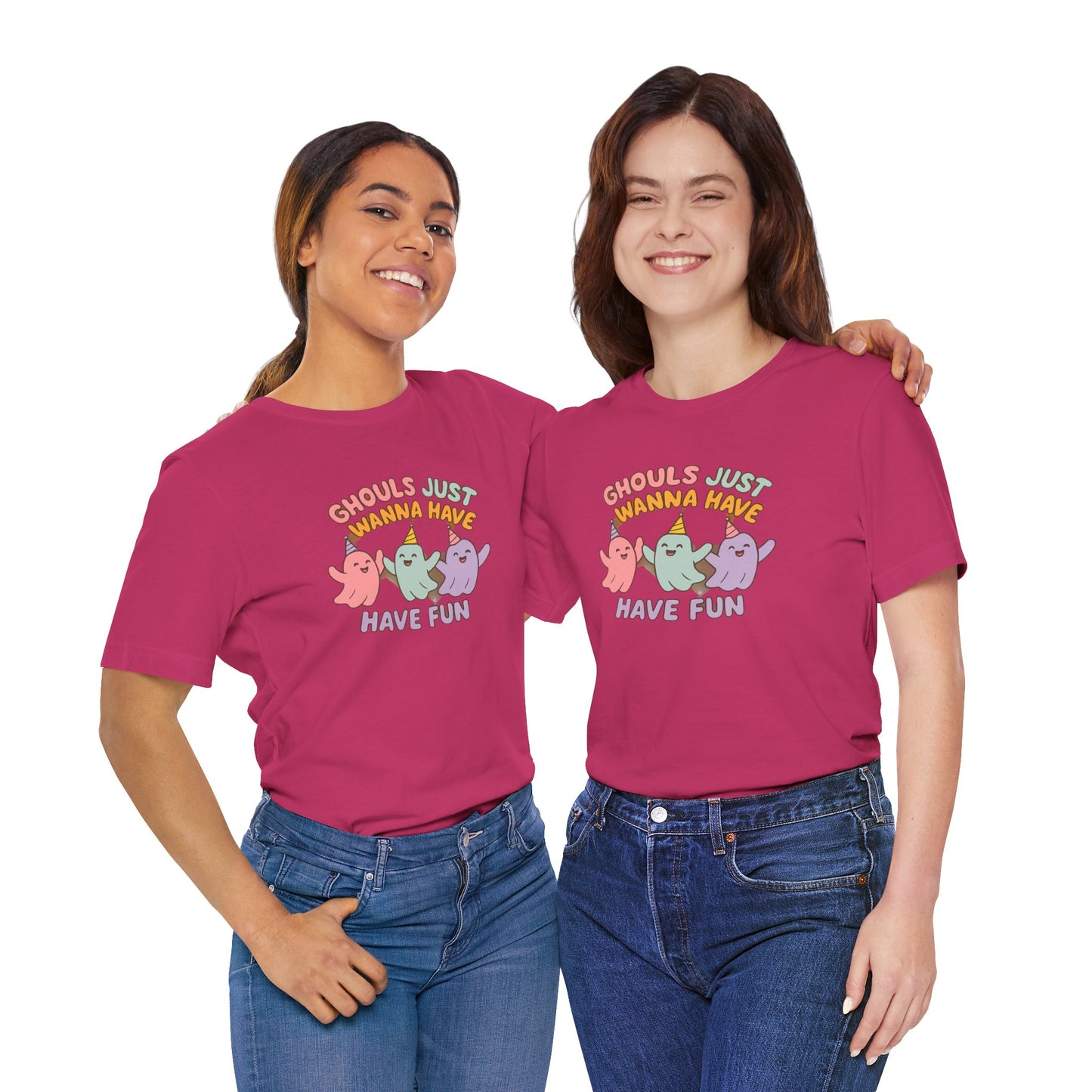 "Ghouls Just Wanna Have Fun" T-Shirt for Halloween, Unisex Graphic Shirt, Cute Ghosts Tee, Casual Wear, Gift for Friends