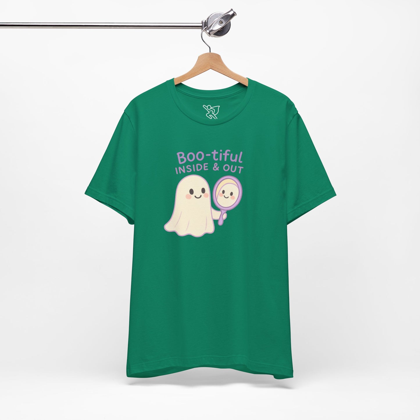 "Boo-tiful Inside Out" Ghost Tee, Cute Halloween Shirt, Unisex Short Sleeve T-Shirt, Fall Apparel, Spooky Vibes, Gift for Halloween Lovers