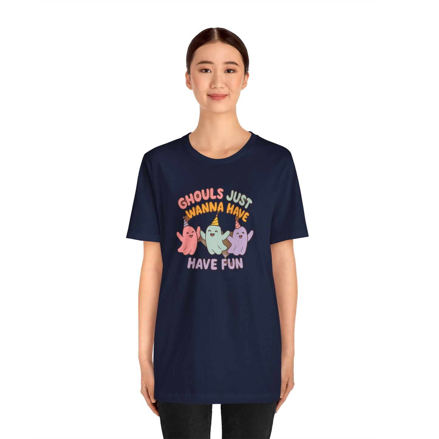 "Ghouls Just Wanna Have Fun" T-Shirt for Halloween, Unisex Graphic Shirt, Cute Ghosts Tee, Casual Wear, Gift for Friends