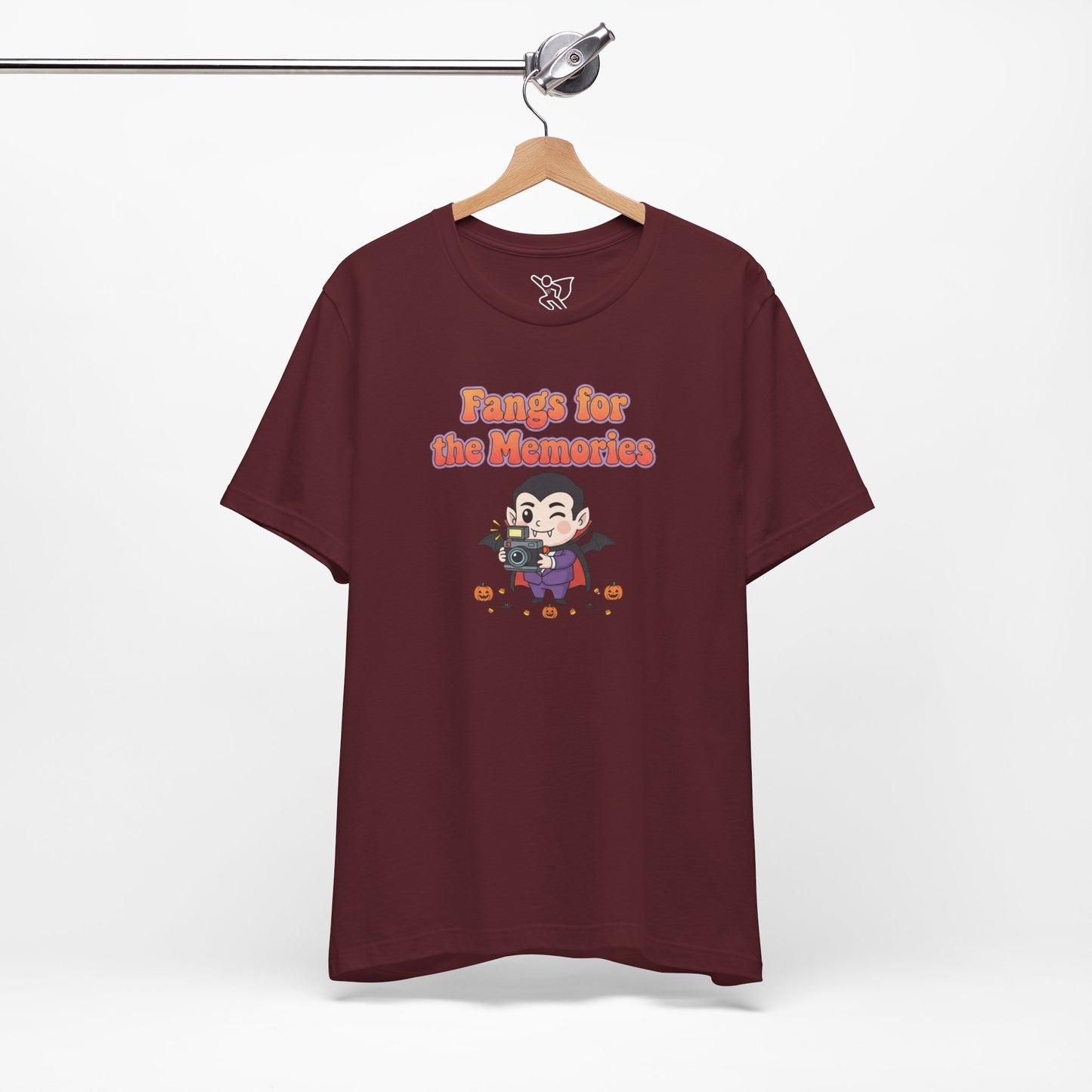 "Fangs for the Memories" Unisex Short Sleeve Shirt, Casual Halloween Outfit, Gift for Spooky Season, Halloween Shirt