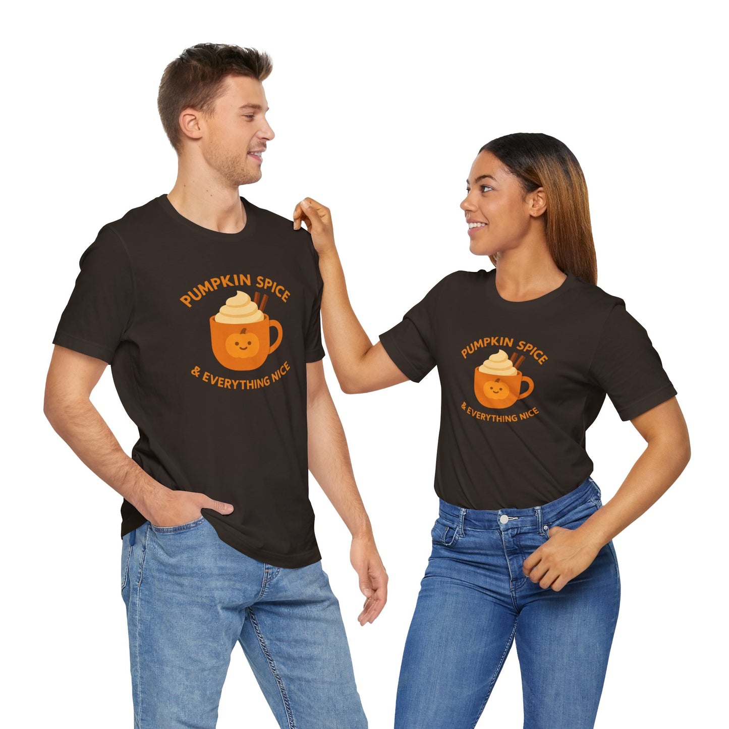 "Pumpkin Spice & Everything Nice" Fall T-Shirt, Autumn Fashion, Cozy Casual Wear, Pumpkin Lovers Gift, Seasonal Apparel