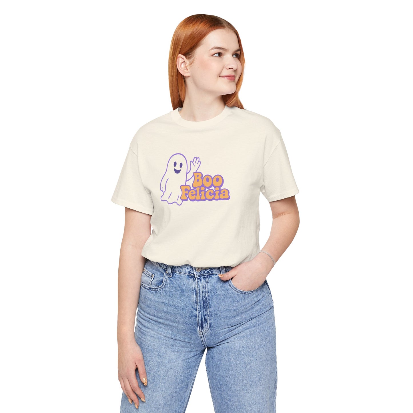 "Boo Felicia Ghost" Unisex Halloween T-Shirt, Spooky Apparel, Fun Gift, Casual Wear, Holiday Shirt