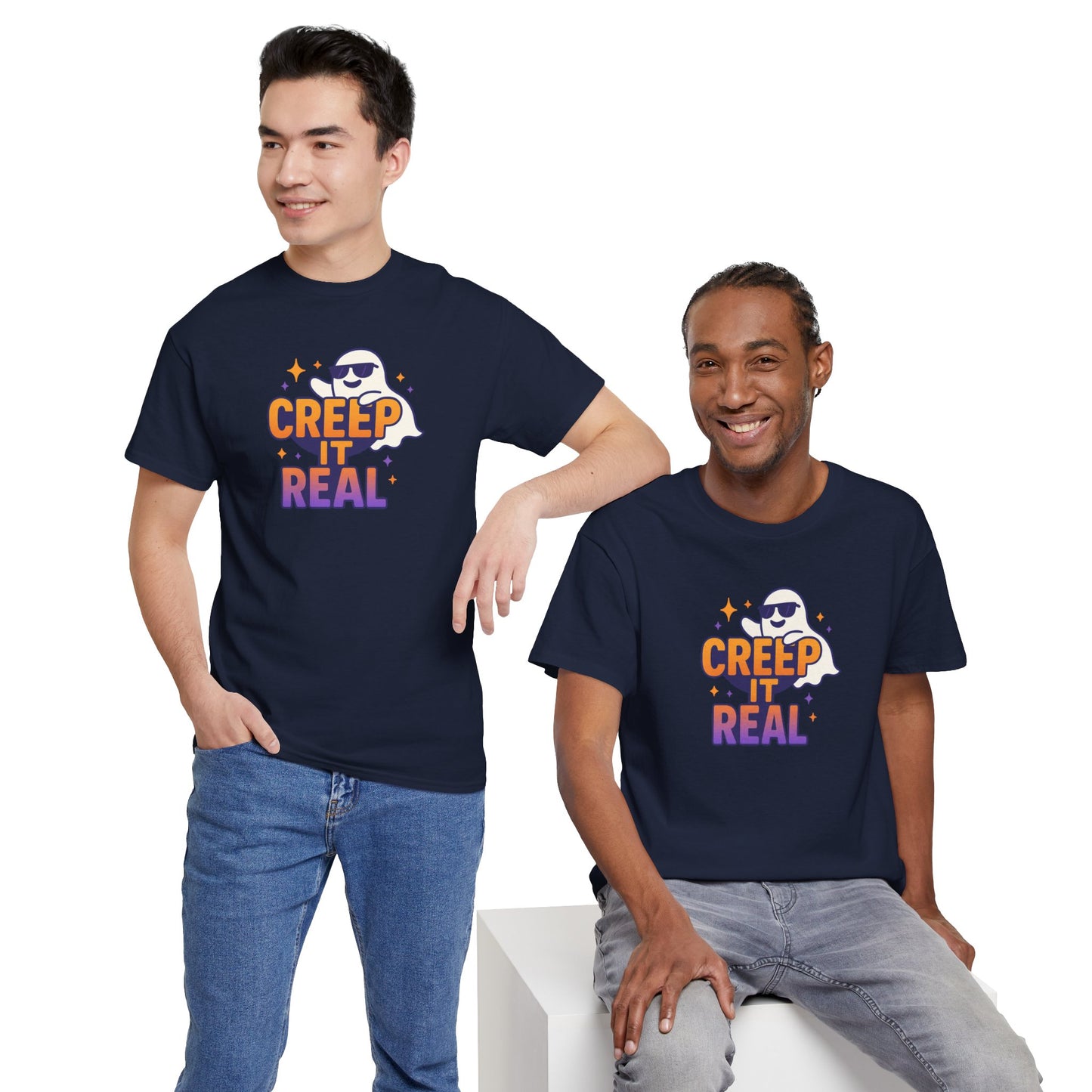 "Creep It Real" Halloween Humor Unisex Graphic Shirt, Ghost Lover Gift, Spooky Season Apparel, Funny Halloween T-Shirt