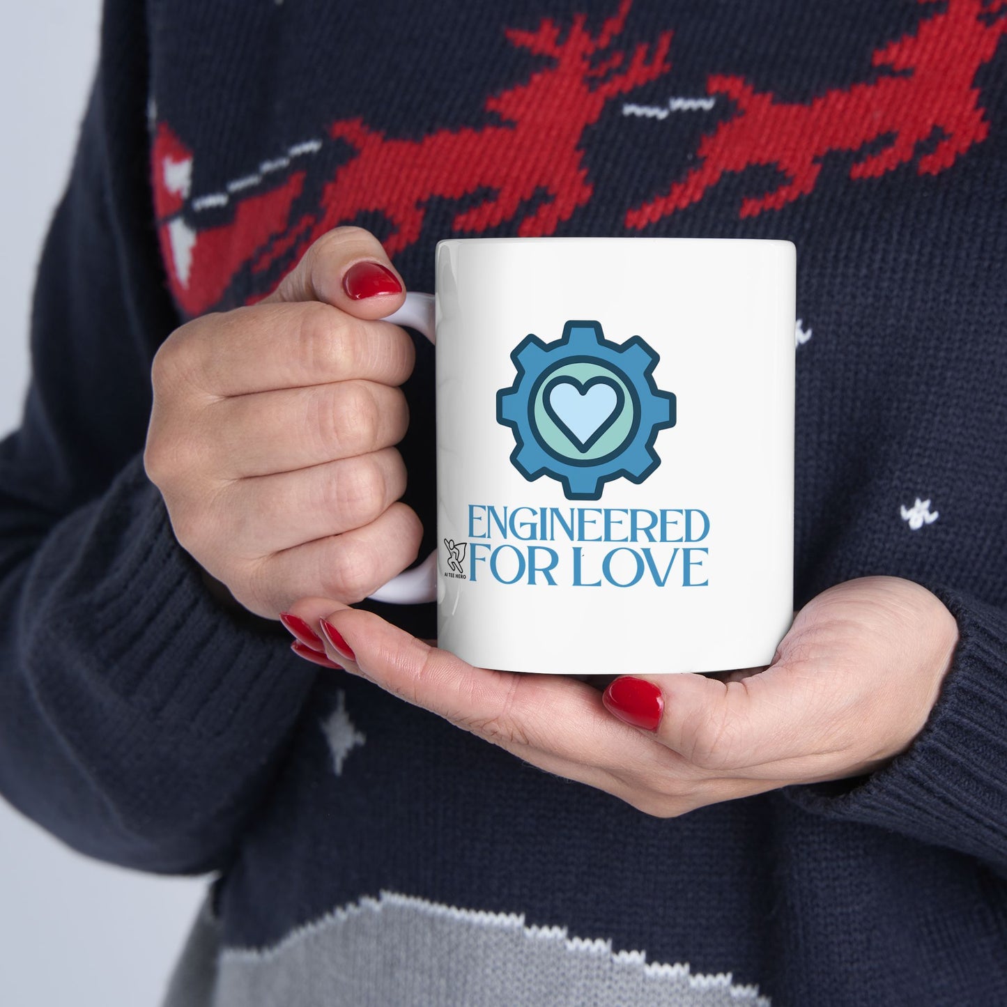 "Engineered for Love" Ceramic Mug - Coffee Lover's Gift, Personalized Drinkware, Customized Latte Cup, Unique Holiday Present, Tea [...]