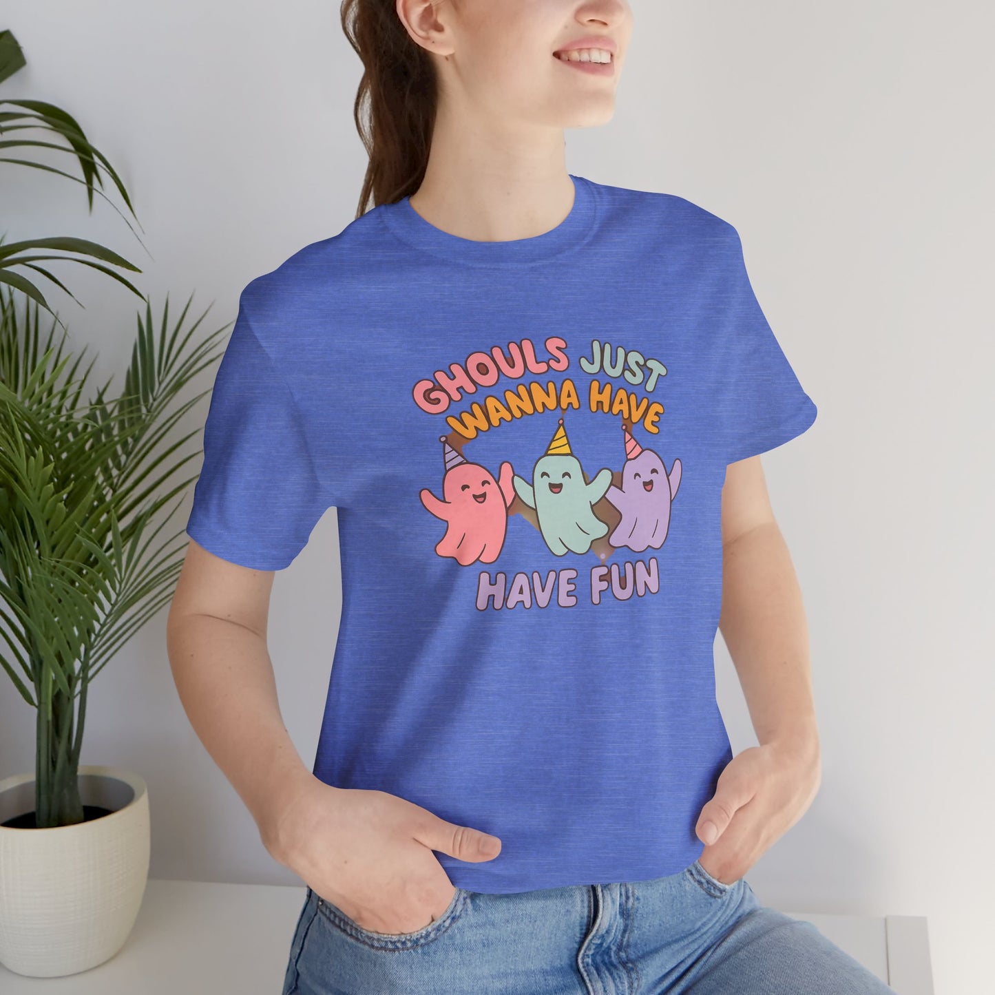 "Ghouls Just Wanna Have Fun" T-Shirt for Halloween, Unisex Graphic Shirt, Cute Ghosts Tee, Casual Wear, Gift for Friends