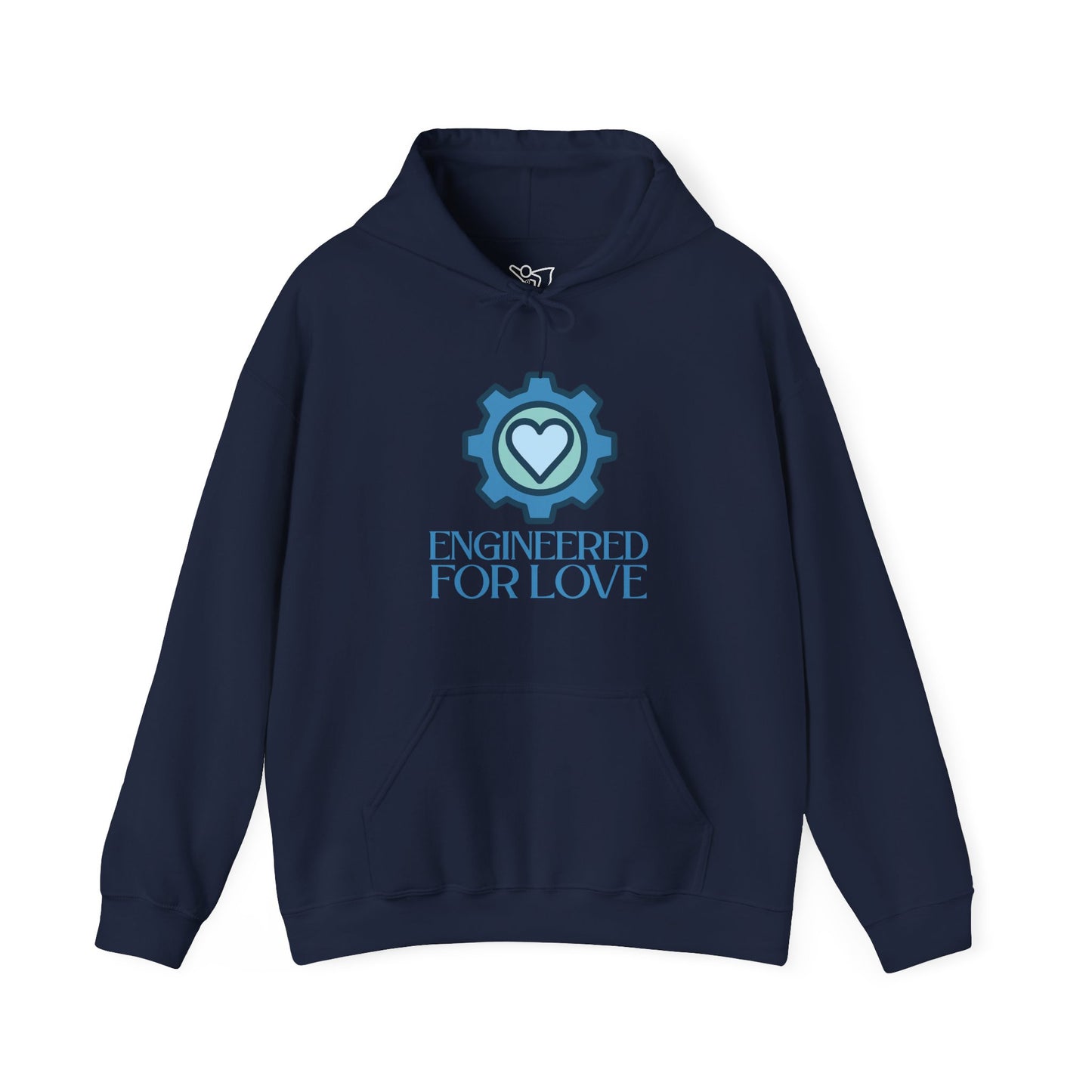 "Engineered for Love" Hoodie Cozy Unisex Sweatshirt, Perfect Gift for Engineers, Valentine's Day, Casual Wear, Birthday Present CW-2 Blue