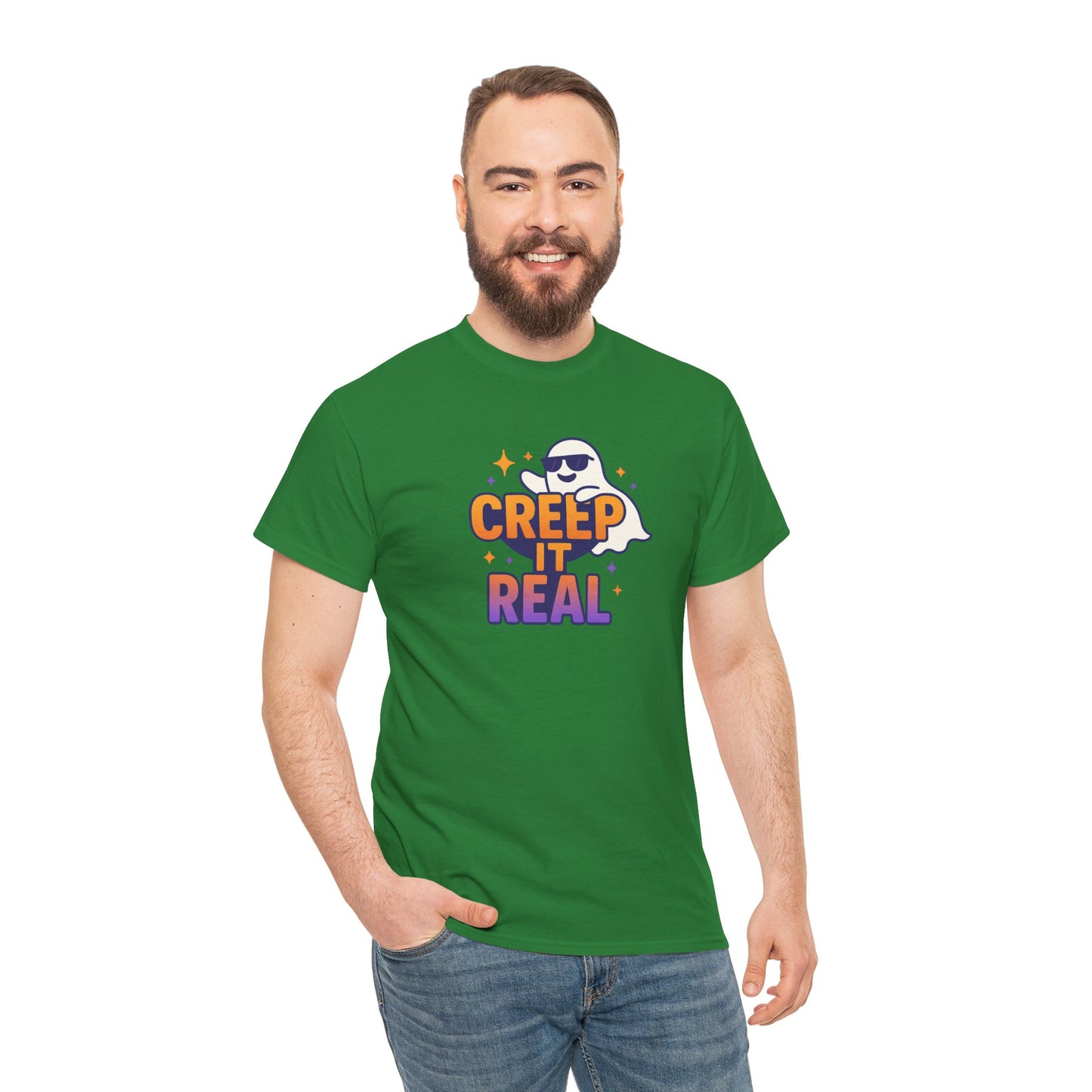 "Creep It Real" Halloween Humor Unisex Graphic Shirt, Ghost Lover Gift, Spooky Season Apparel, Funny Halloween T-Shirt