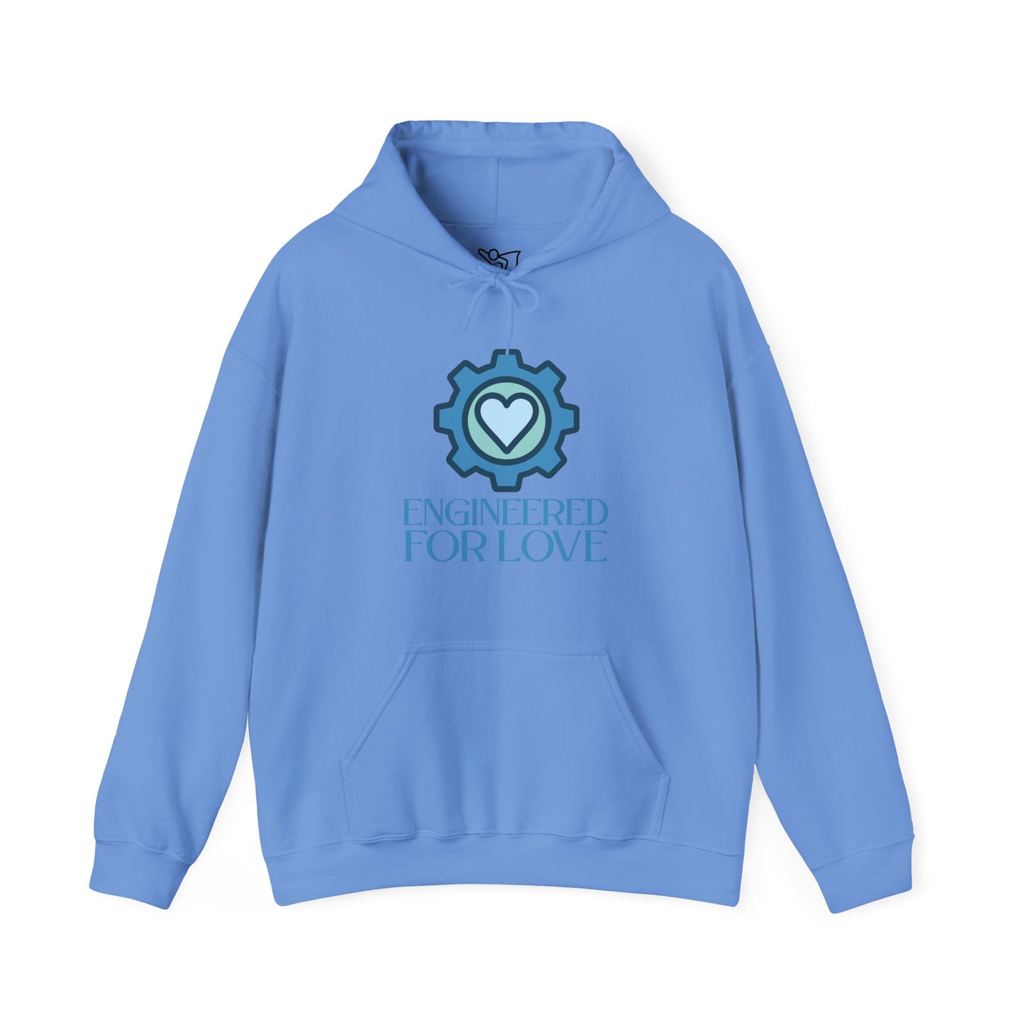 "Engineered for Love" Hoodie Cozy Unisex Sweatshirt, Perfect Gift for Engineers, Valentine's Day, Casual Wear, Birthday Present CW-2 Blue