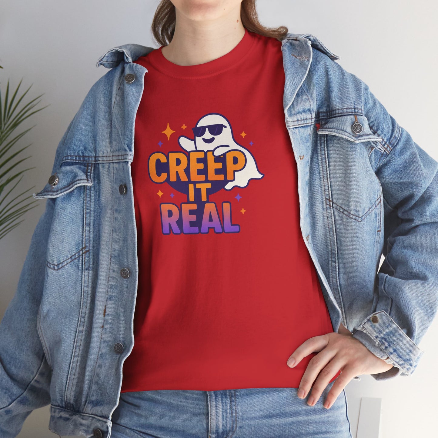 "Creep It Real" Halloween Humor Unisex Graphic Shirt, Ghost Lover Gift, Spooky Season Apparel, Funny Halloween T-Shirt