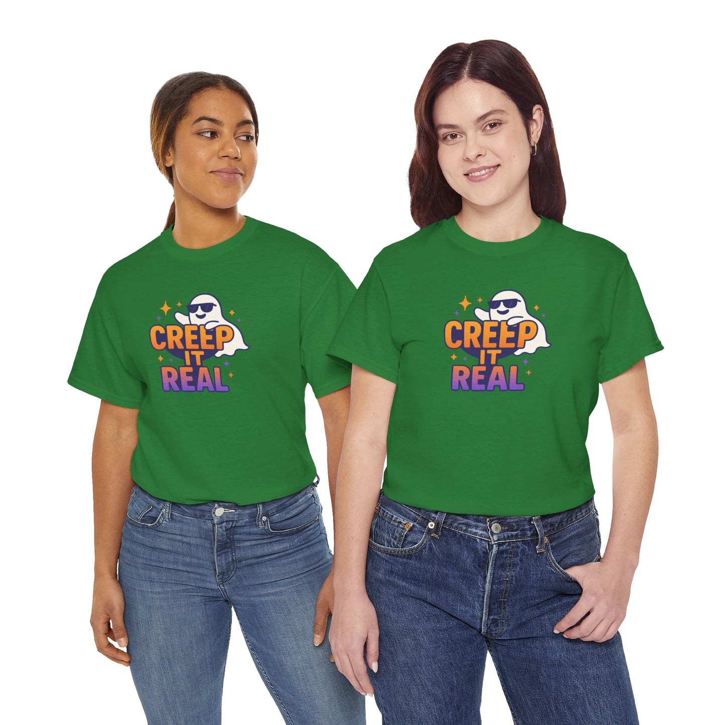 "Creep It Real" Halloween Humor Unisex Graphic Shirt, Ghost Lover Gift, Spooky Season Apparel, Funny Halloween T-Shirt