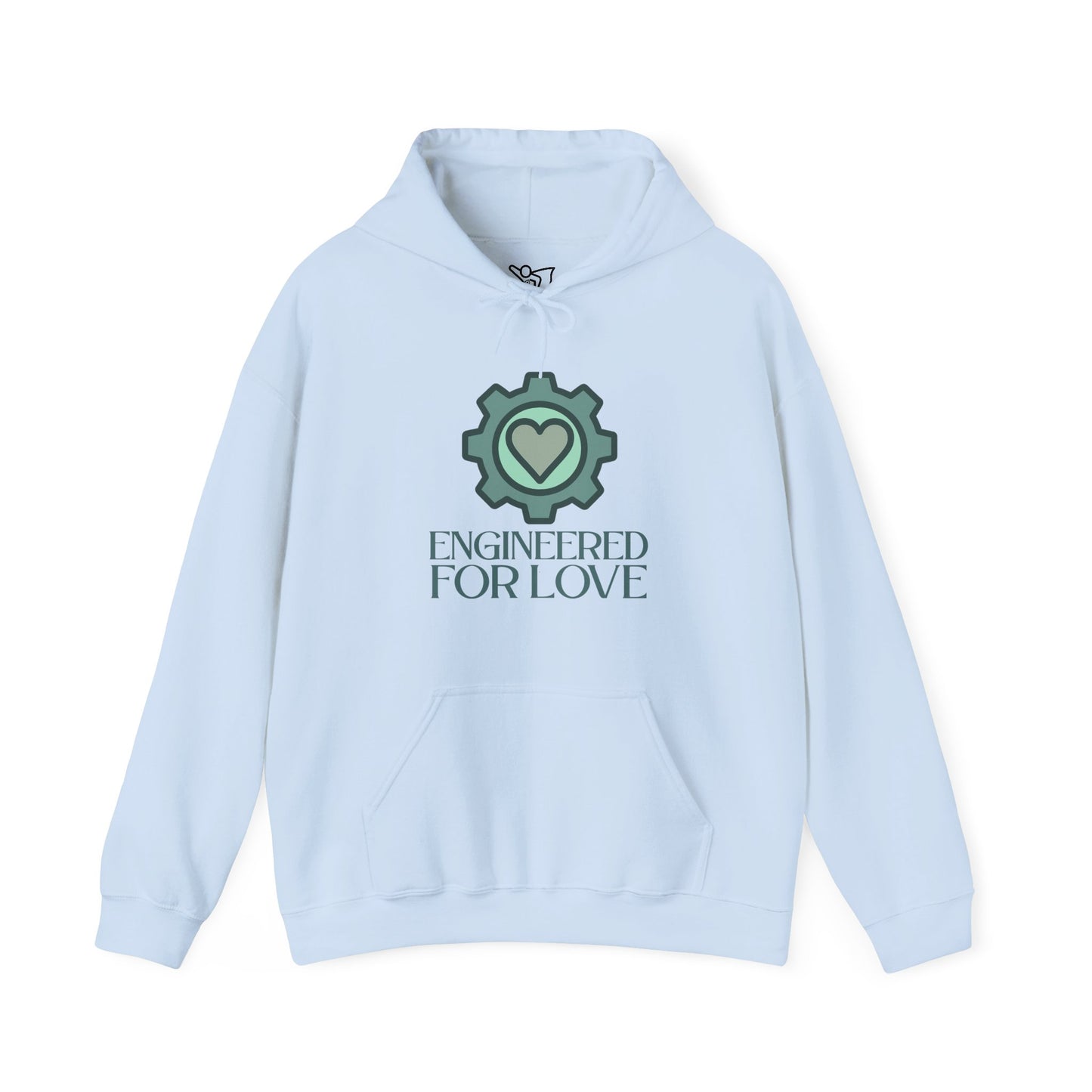 "Engineered for Love" Hoodie Cozy Unisex Sweatshirt, Perfect Gift for Engineers, Valentine's Day, Casual Wear, Birthday Present CW-1 Teal