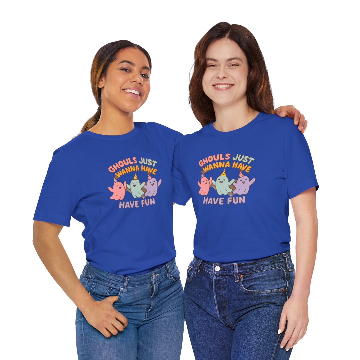 "Ghouls Just Wanna Have Fun" T-Shirt for Halloween, Unisex Graphic Shirt, Cute Ghosts Tee, Casual Wear, Gift for Friends