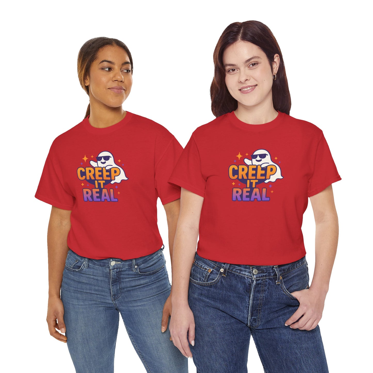 "Creep It Real" Halloween Humor Unisex Graphic Shirt, Ghost Lover Gift, Spooky Season Apparel, Funny Halloween T-Shirt