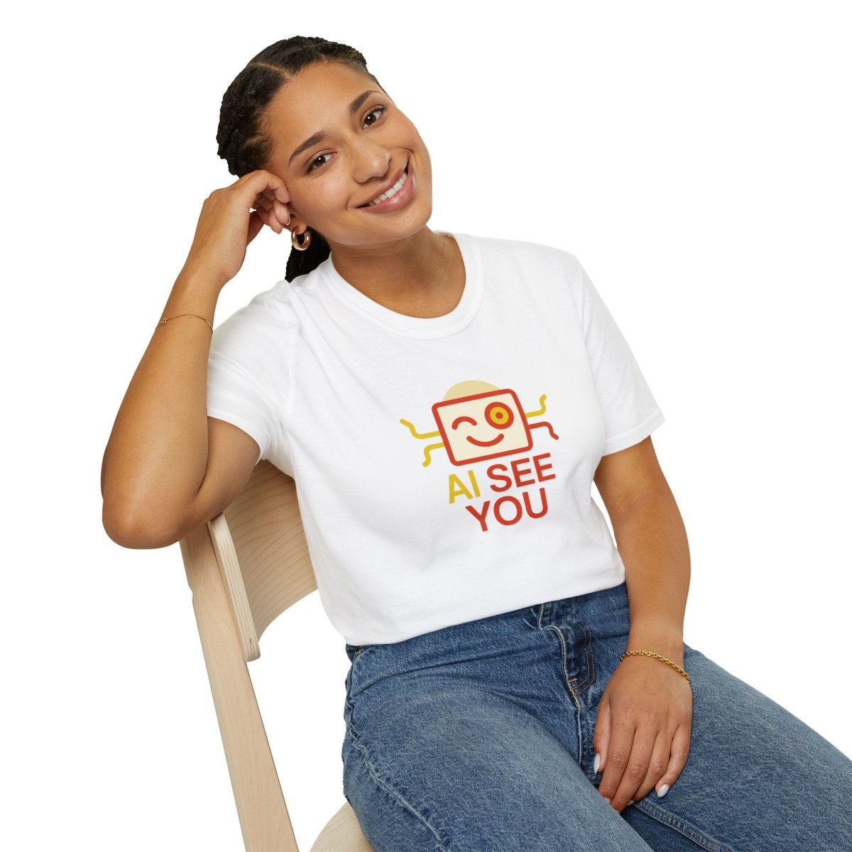 "AI See You" CW1 Digital Era Unisex Statement T-Shirt - Witty AI - Inspired Trendy Apparel for Coders and Tech People - AI Tee Hero
