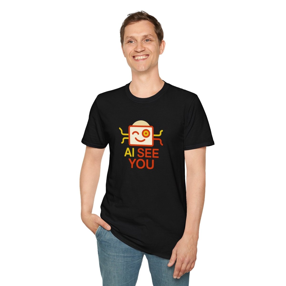 "AI See You" CW1 Digital Era Unisex Statement T-Shirt - Witty AI - Inspired Trendy Apparel for Coders and Tech People - AI Tee Hero