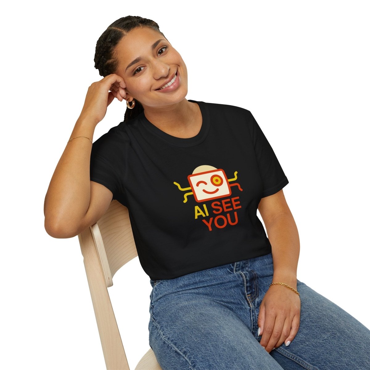 "AI See You" CW1 Digital Era Unisex Statement T-Shirt - Witty AI - Inspired Trendy Apparel for Coders and Tech People - AI Tee Hero