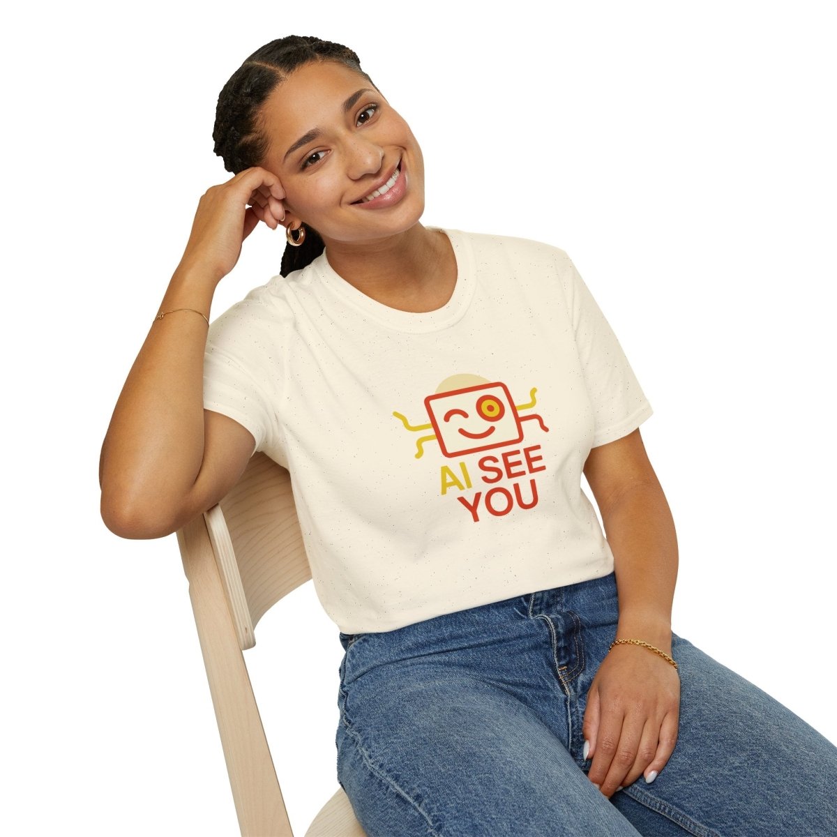 "AI See You" CW1 Digital Era Unisex Statement T-Shirt - Witty AI - Inspired Trendy Apparel for Coders and Tech People - AI Tee Hero