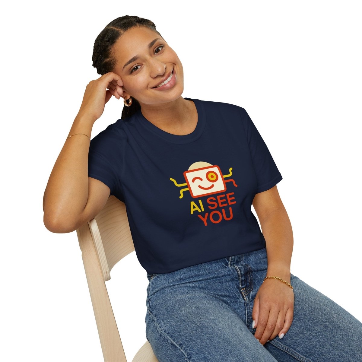 "AI See You" CW1 Digital Era Unisex Statement T-Shirt - Witty AI - Inspired Trendy Apparel for Coders and Tech People - AI Tee Hero