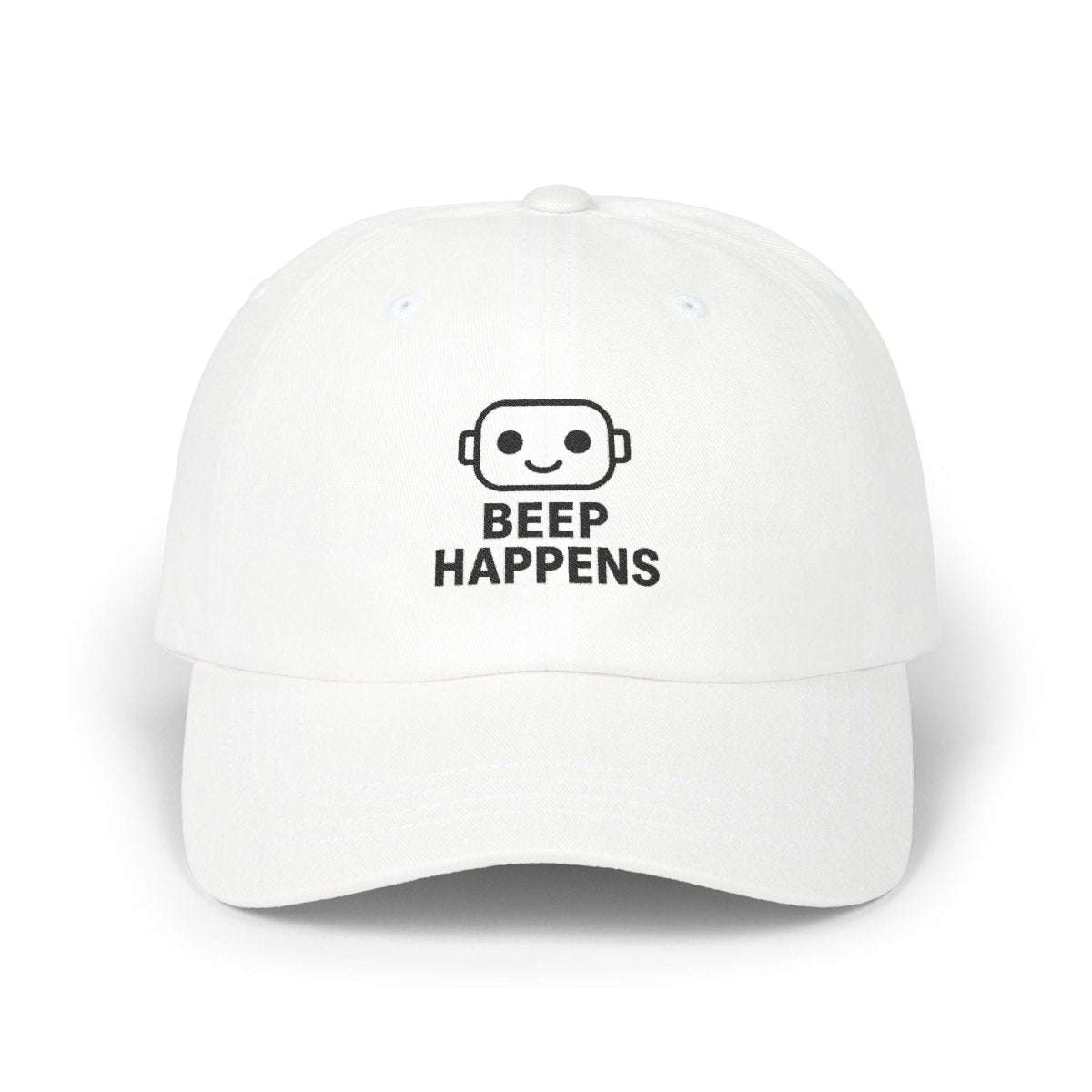 "Beep Happens" Classic Dad Cap | Funny Dad Hat, Casual Baseball Hat, Gift for Father's Day, Outdoor Cap, Trendy Dad Accessory - AI Tee Hero