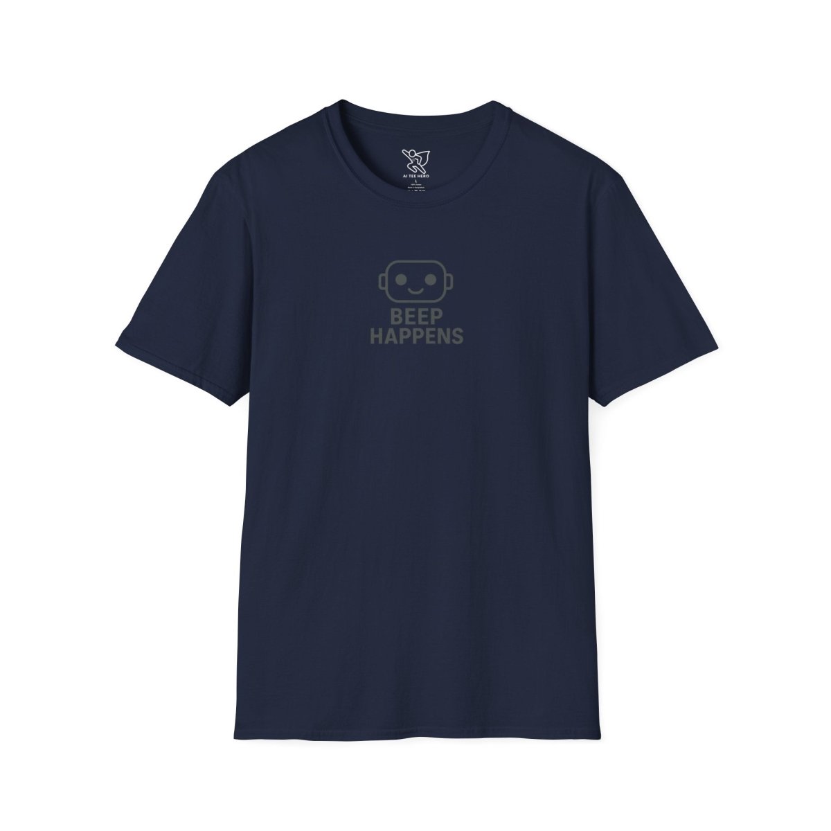 "Beep Happens" CW2 - Gray Unisex Softstyle T-Shirt, Comfy Casual Tee, Everyday Wear, Gift for Him/Her, Birthday Shirt, Relaxed Fit Top - AI Tee Hero