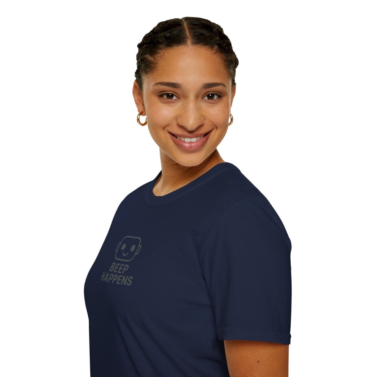 "Beep Happens" CW2 - Gray Unisex Softstyle T-Shirt, Comfy Casual Tee, Everyday Wear, Gift for Him/Her, Birthday Shirt, Relaxed Fit Top - AI Tee Hero
