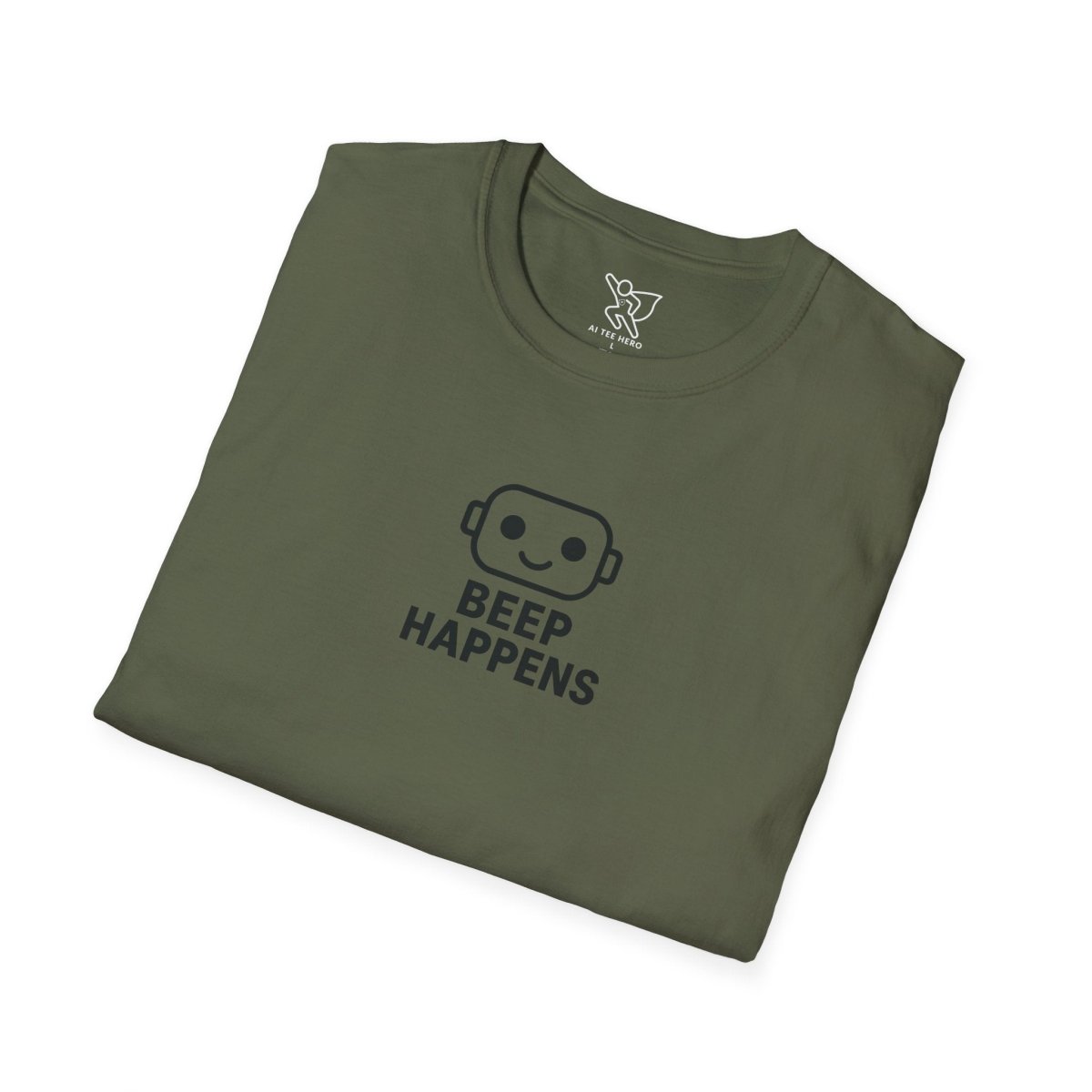 "Beep Happens" CW3 - Black Unisex Softstyle T-Shirt, Comfy Casual Tee, Everyday Wear, Gift for Him/Her, Birthday Shirt, Relaxed Fit Top - AI Tee Hero