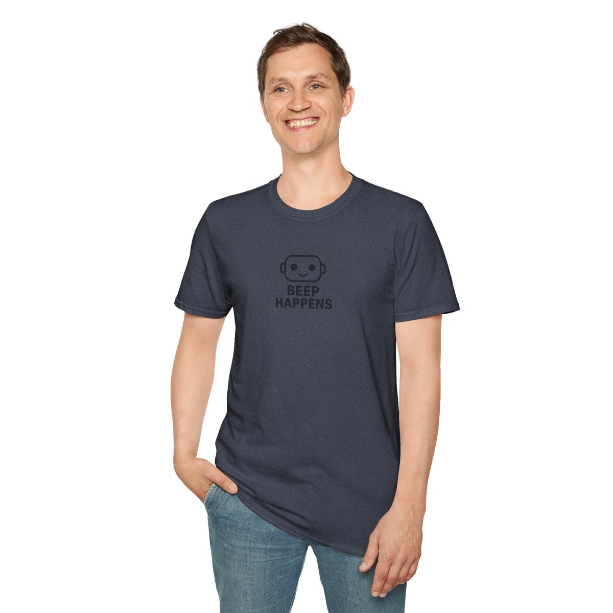 "Beep Happens" CW3 - Black Unisex Softstyle T-Shirt, Comfy Casual Tee, Everyday Wear, Gift for Him/Her, Birthday Shirt, Relaxed Fit Top - AI Tee Hero