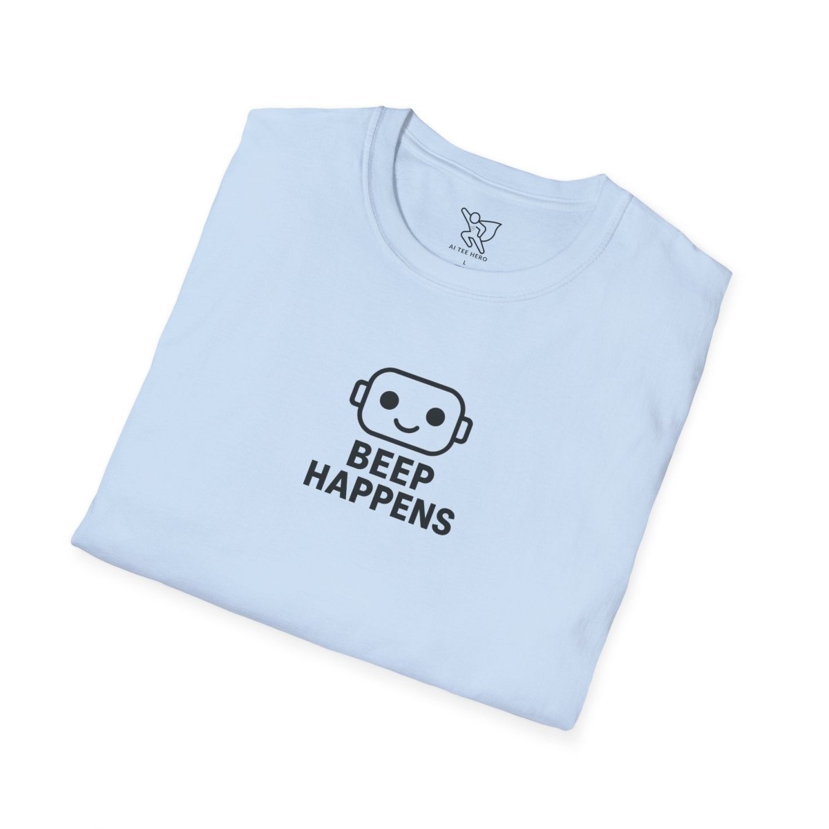 "Beep Happens" CW3 - Black Unisex Softstyle T-Shirt, Comfy Casual Tee, Everyday Wear, Gift for Him/Her, Birthday Shirt, Relaxed Fit Top - AI Tee Hero