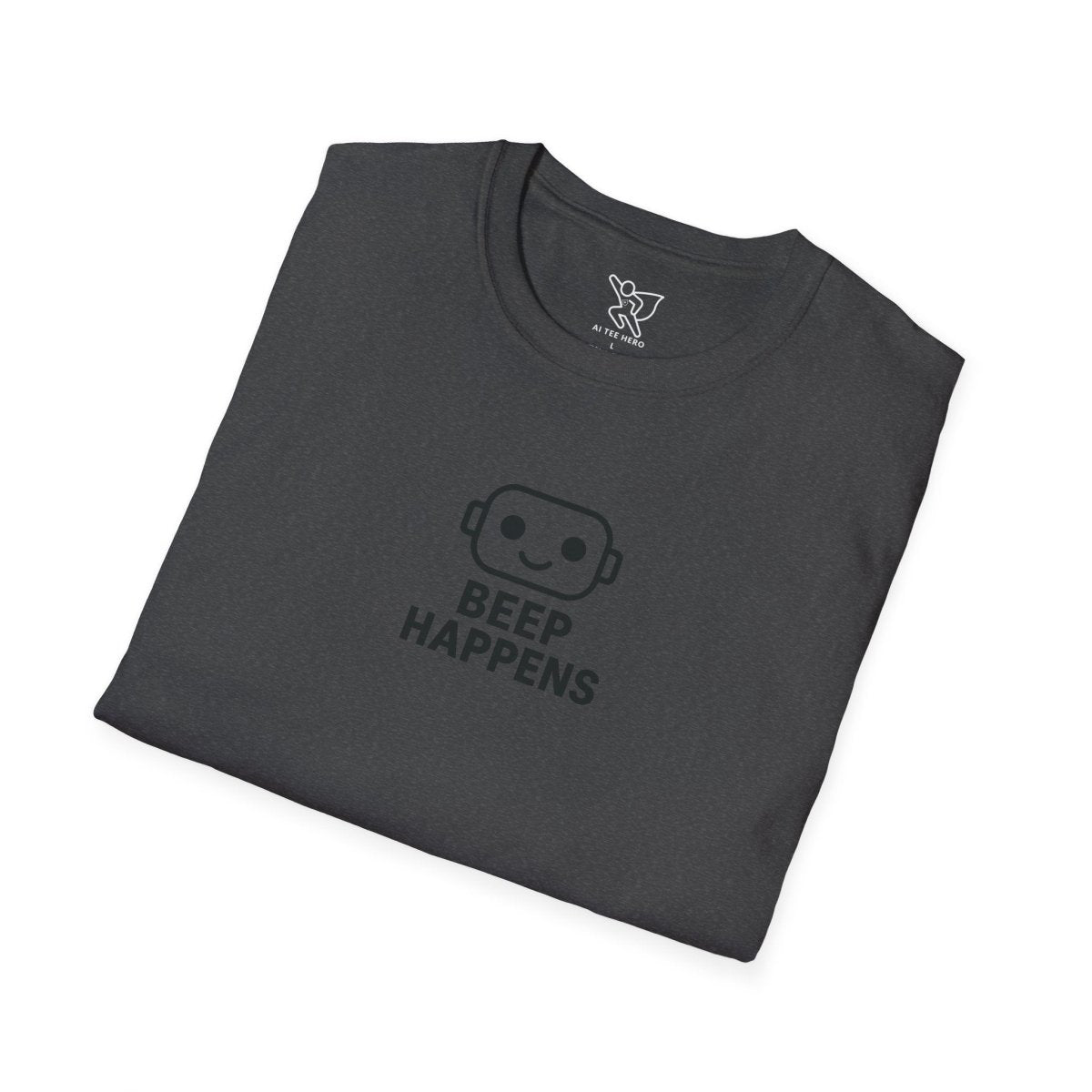"Beep Happens" CW3 - Black Unisex Softstyle T-Shirt, Comfy Casual Tee, Everyday Wear, Gift for Him/Her, Birthday Shirt, Relaxed Fit Top - AI Tee Hero