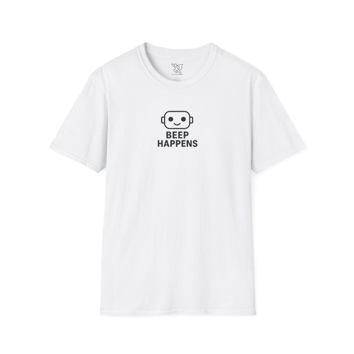 "Beep Happens" CW3 - Black Unisex Softstyle T-Shirt, Comfy Casual Tee, Everyday Wear, Gift for Him/Her, Birthday Shirt, Relaxed Fit Top - AI Tee Hero