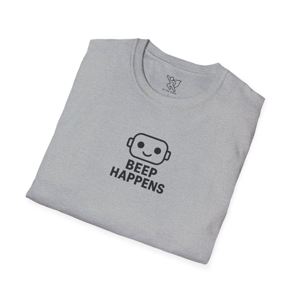"Beep Happens" CW3 - Black Unisex Softstyle T-Shirt, Comfy Casual Tee, Everyday Wear, Gift for Him/Her, Birthday Shirt, Relaxed Fit Top - AI Tee Hero