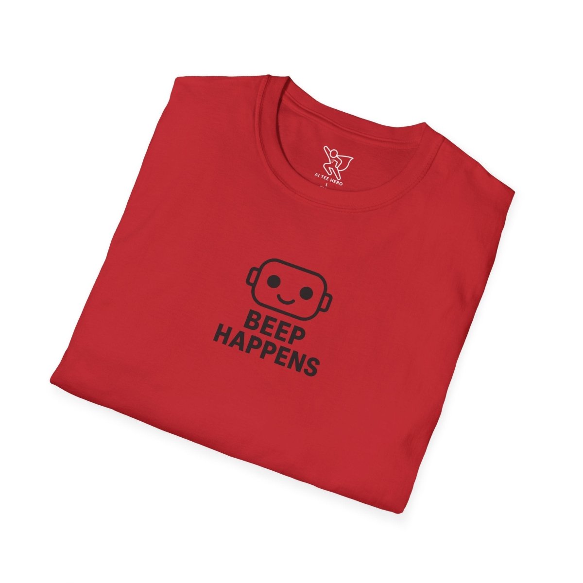 "Beep Happens" CW3 - Black Unisex Softstyle T-Shirt, Comfy Casual Tee, Everyday Wear, Gift for Him/Her, Birthday Shirt, Relaxed Fit Top - AI Tee Hero