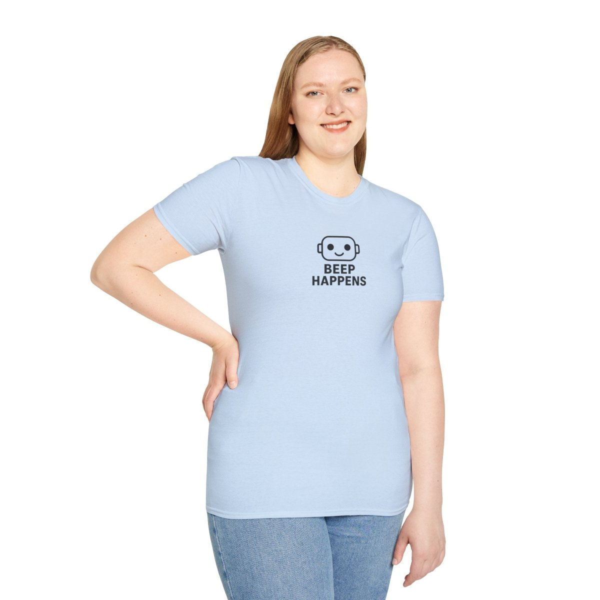 "Beep Happens" CW3 - Black Unisex Softstyle T-Shirt, Comfy Casual Tee, Everyday Wear, Gift for Him/Her, Birthday Shirt, Relaxed Fit Top - AI Tee Hero