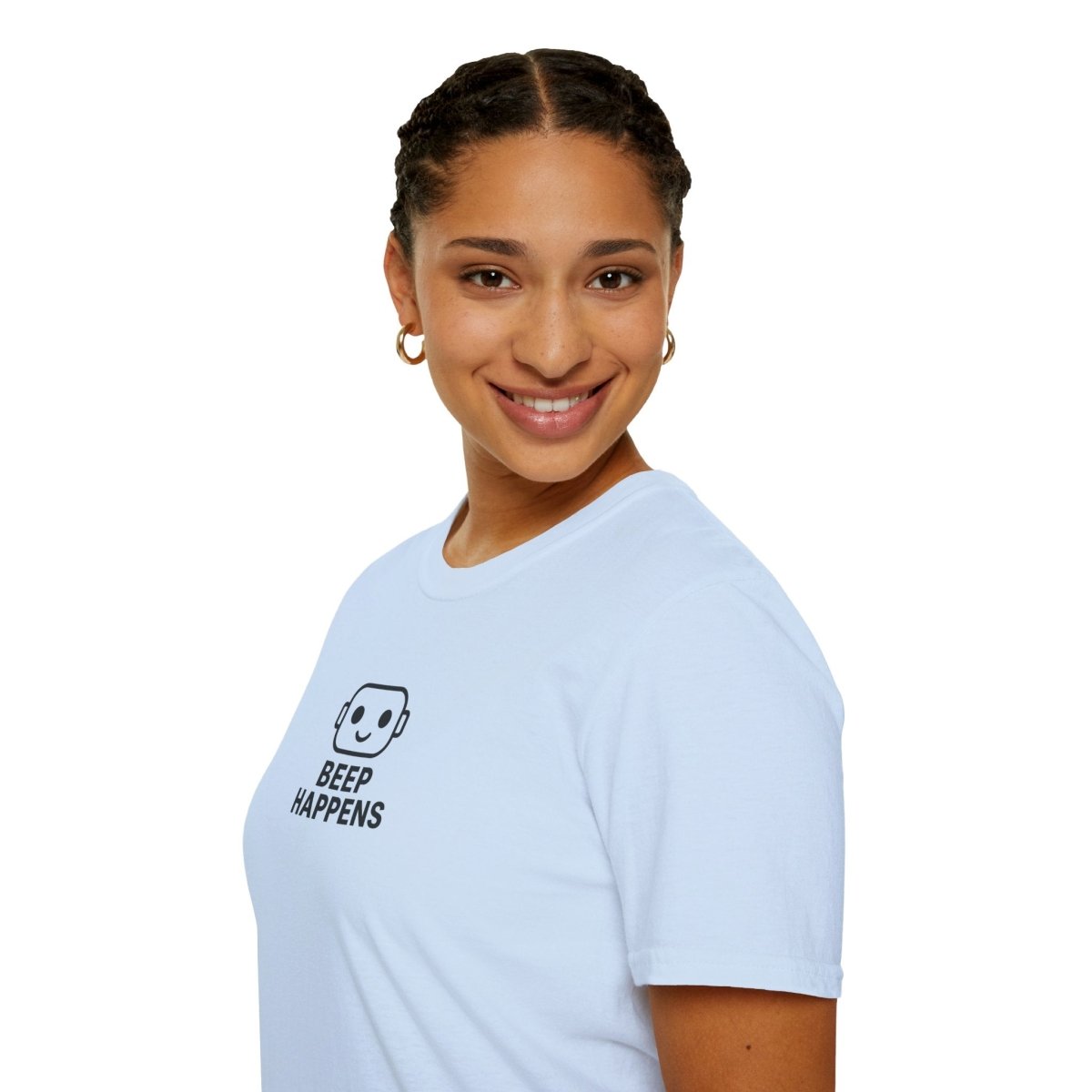 "Beep Happens" CW3 - Black Unisex Softstyle T-Shirt, Comfy Casual Tee, Everyday Wear, Gift for Him/Her, Birthday Shirt, Relaxed Fit Top - AI Tee Hero
