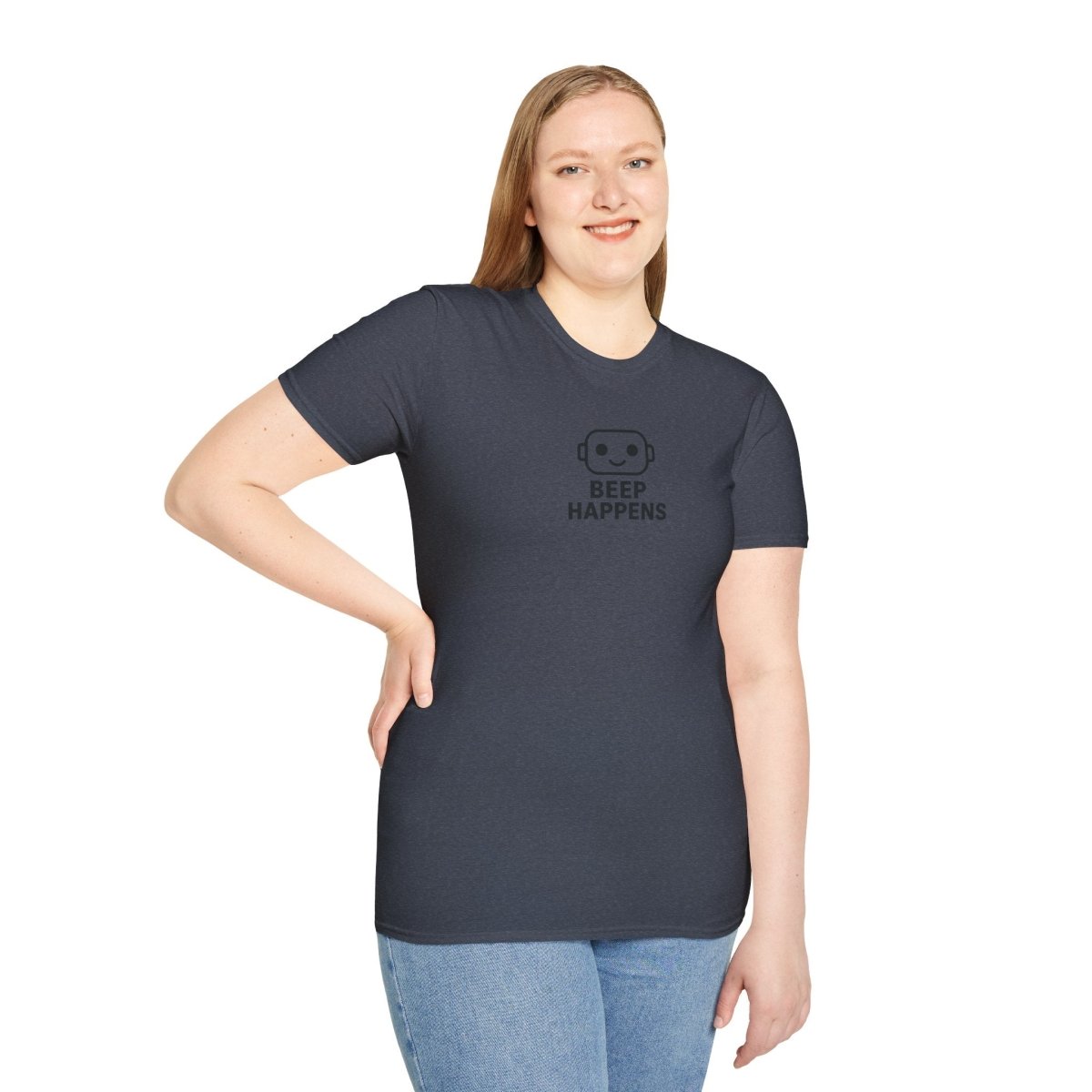 "Beep Happens" CW3 - Black Unisex Softstyle T-Shirt, Comfy Casual Tee, Everyday Wear, Gift for Him/Her, Birthday Shirt, Relaxed Fit Top - AI Tee Hero