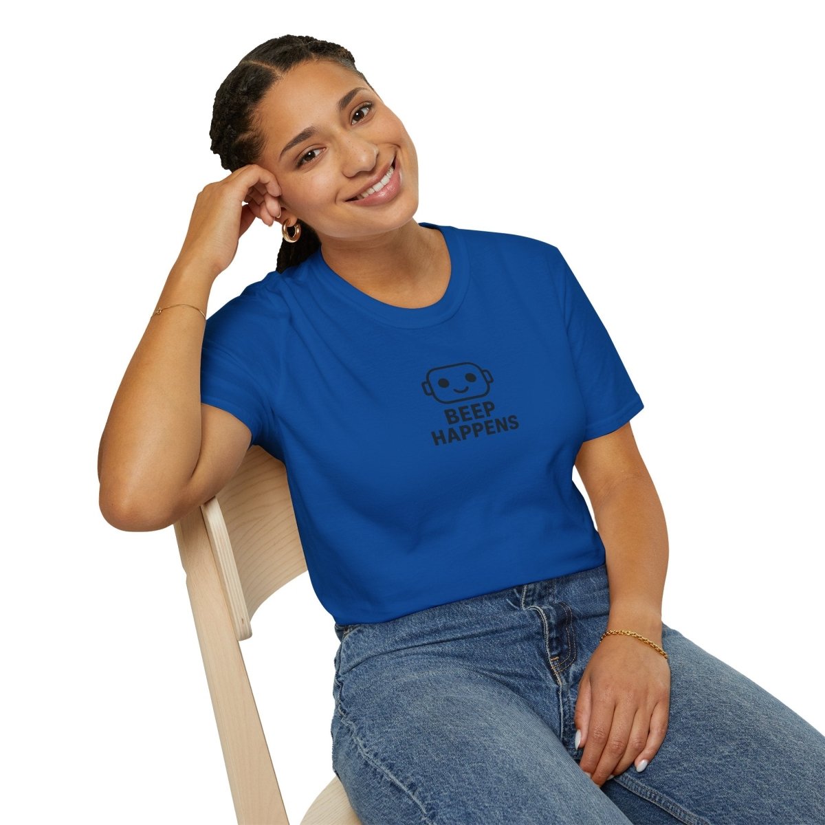 "Beep Happens" CW3 - Black Unisex Softstyle T-Shirt, Comfy Casual Tee, Everyday Wear, Gift for Him/Her, Birthday Shirt, Relaxed Fit Top - AI Tee Hero