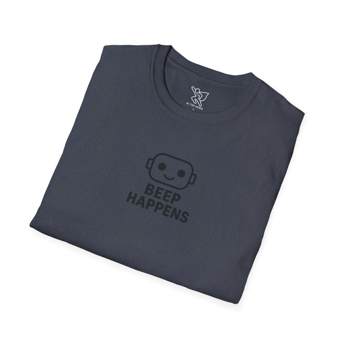 "Beep Happens" CW3 - Black Unisex Softstyle T-Shirt, Comfy Casual Tee, Everyday Wear, Gift for Him/Her, Birthday Shirt, Relaxed Fit Top - AI Tee Hero