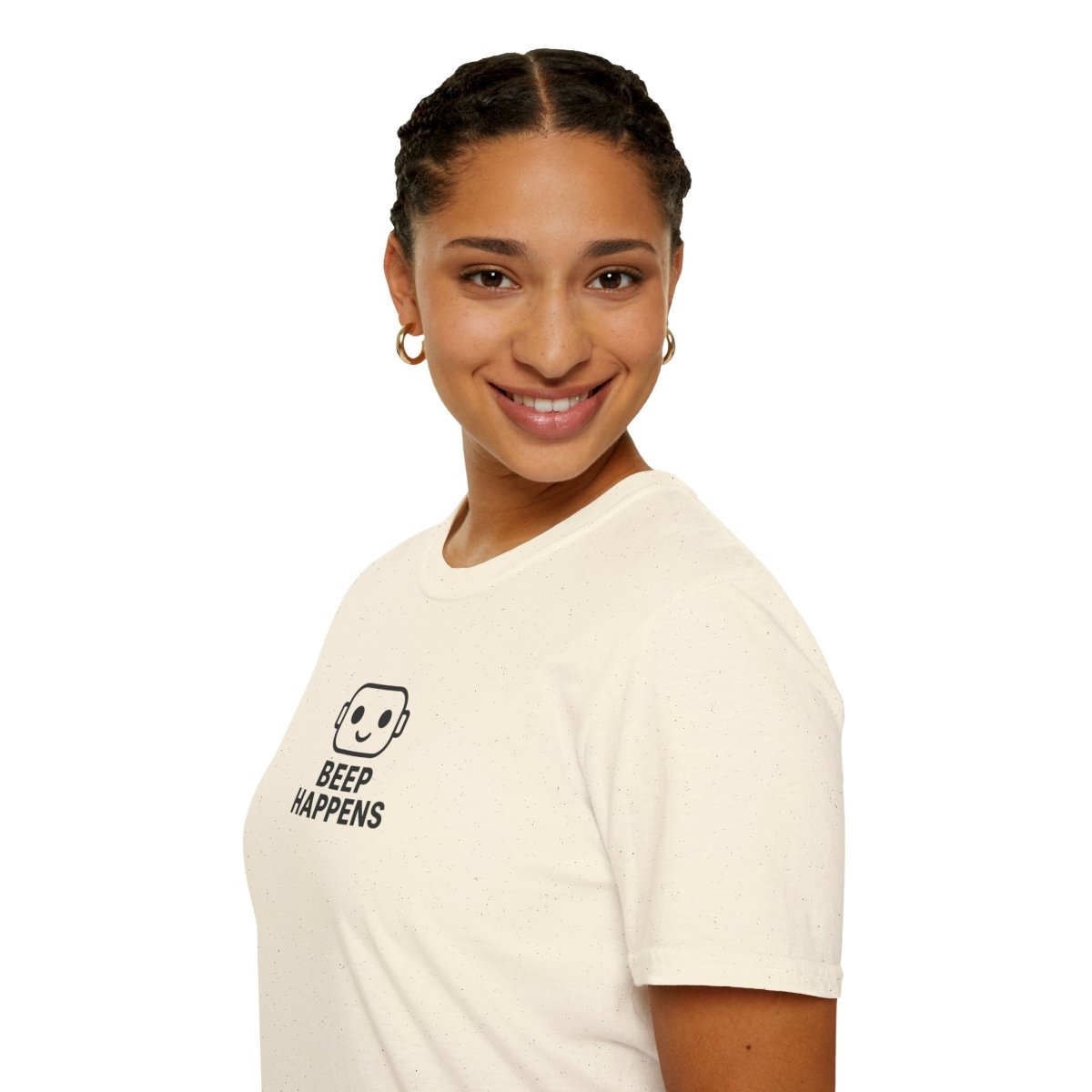 "Beep Happens" CW3 - Black Unisex Softstyle T-Shirt, Comfy Casual Tee, Everyday Wear, Gift for Him/Her, Birthday Shirt, Relaxed Fit Top - AI Tee Hero