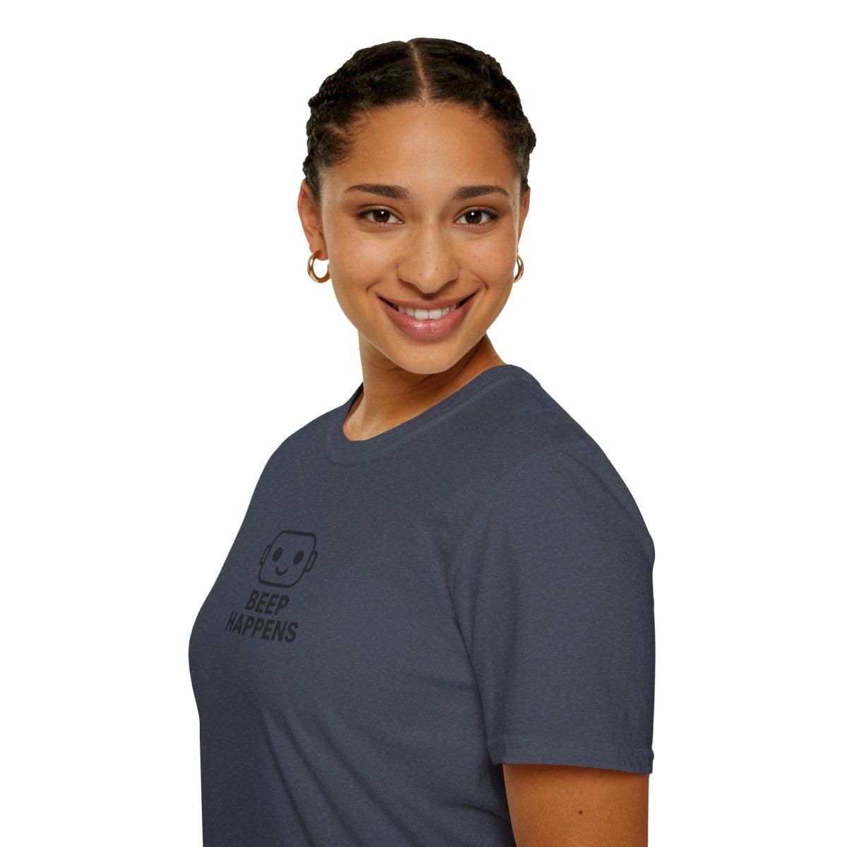 "Beep Happens" CW3 - Black Unisex Softstyle T-Shirt, Comfy Casual Tee, Everyday Wear, Gift for Him/Her, Birthday Shirt, Relaxed Fit Top - AI Tee Hero