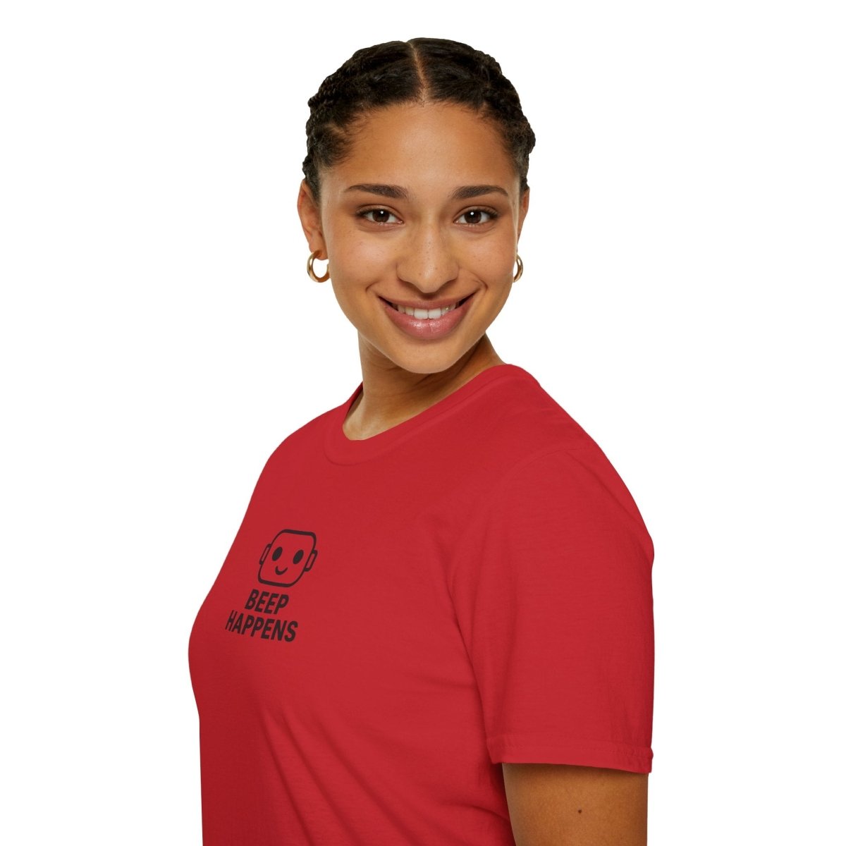 "Beep Happens" CW3 - Black Unisex Softstyle T-Shirt, Comfy Casual Tee, Everyday Wear, Gift for Him/Her, Birthday Shirt, Relaxed Fit Top - AI Tee Hero